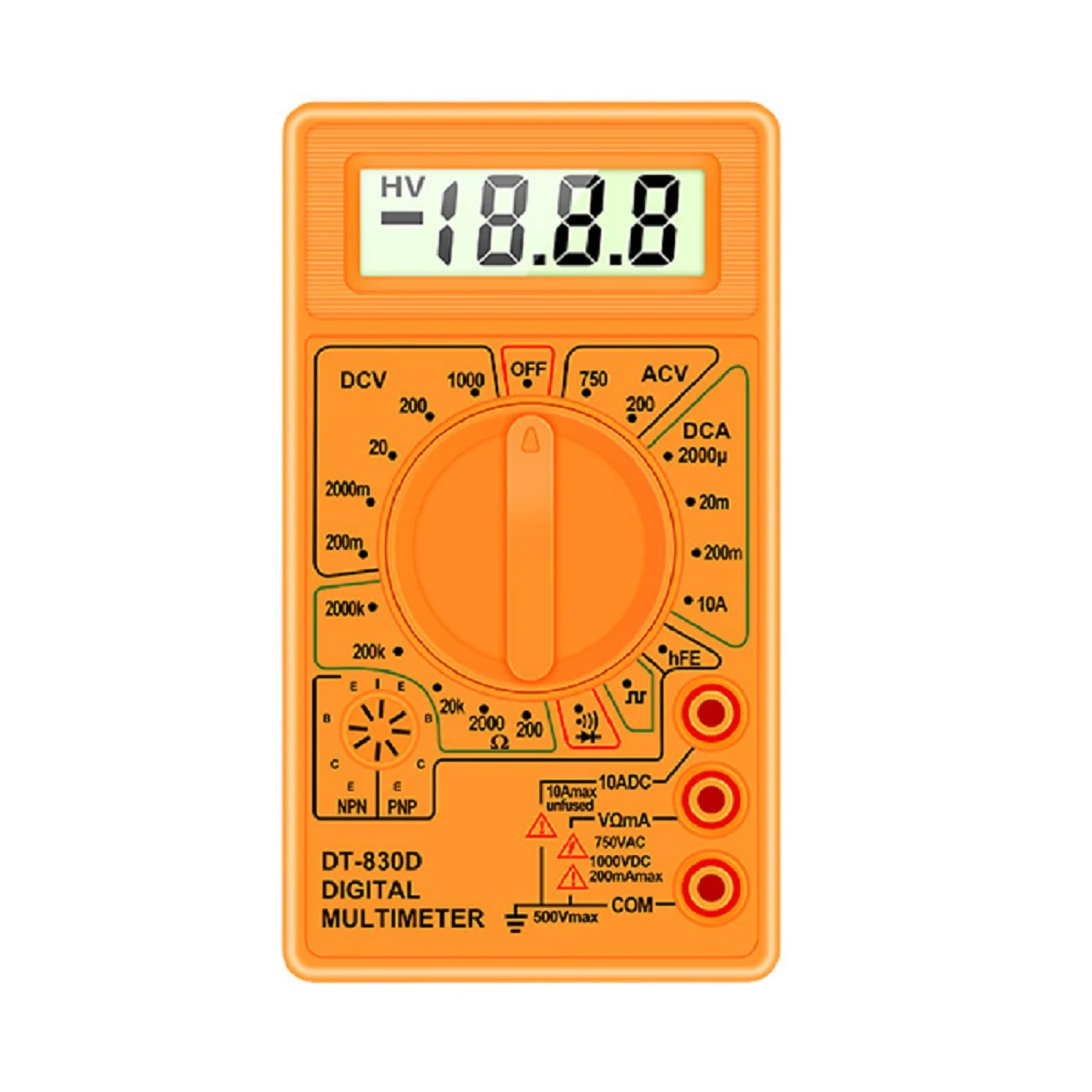 DT830D Digital Multimeter Tester Handheld with 1999 Counts for Accurate Voltage Current and Resistance Testing