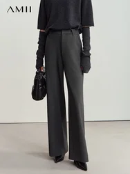 Amii Minimalist 2024 Winter Pants Women's Premium Commuter Versatile Texture Wide Leg Pants Loose Drape Casual Trousers 12444204