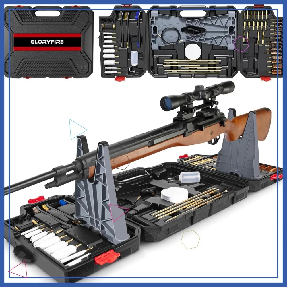 

Elite Gun Cleaning Kit for Shotgun, Pistol with Plastic Gun Holder, Reinforced Rods and Steel Wire