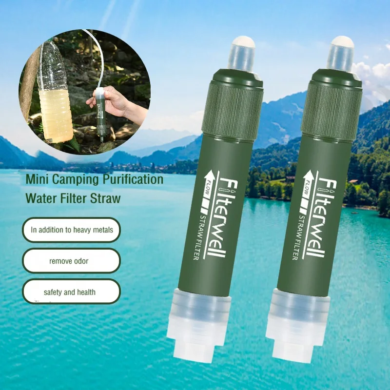 

Mini Camping Purification Water Filter Straw for Survival or Emergency Supplies TUP Carbon Fiber Water Bag