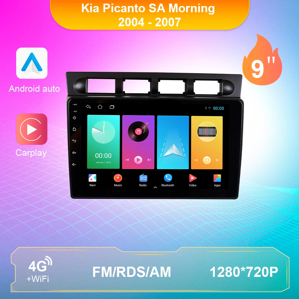 

Android 10 For Kia Picanto SA Morning 2004 - 2007 Car Multimidia Video Player Split Screen WIFI 4G GPS Navigaion 2Din Car Radio