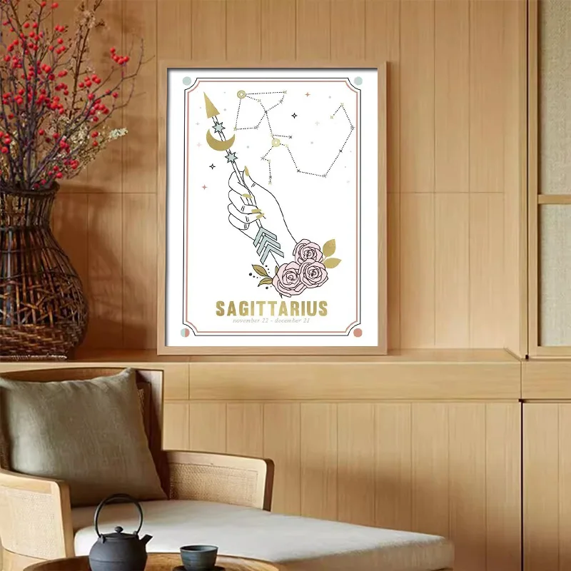 البوهيمي زودياك التارو علم التنجيم الفني سلسلة المشارك الجمالية HD طباعة جدار صور قماش لوحات لغرفة النوم ديكور المنزل #3