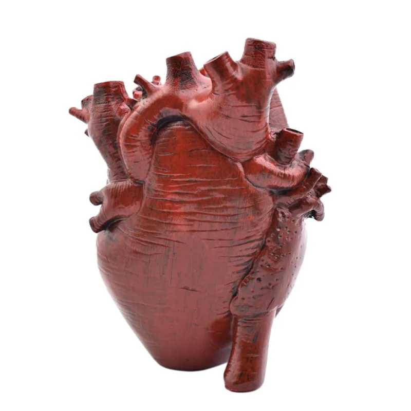 Halloween Horror Plastic Heart Vase Spooky Gothic Human Heart Shape Flower Vase Desktop Decor Halloween Party Tabletop Floral