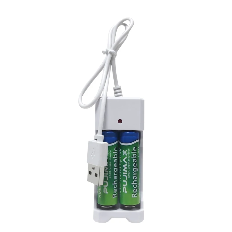 Battery Charger 2slots With USB Cable For AA/AAA Rechargeable Batteries Charger USB For Remote Control Microphone Camera