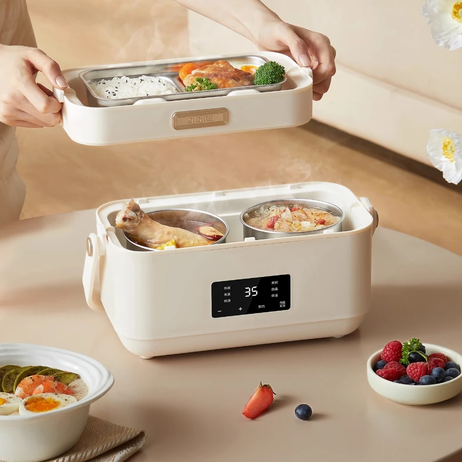 New household electric lunch box heating with meals for office workers artifact insulated steamed lunch box portable