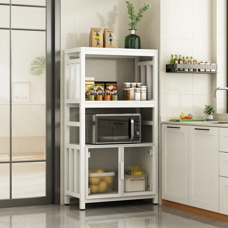 Storage Cabinet Multifunctional Kitchen Microwave Oven Floor Ceiling Shelf Multi Layer Household