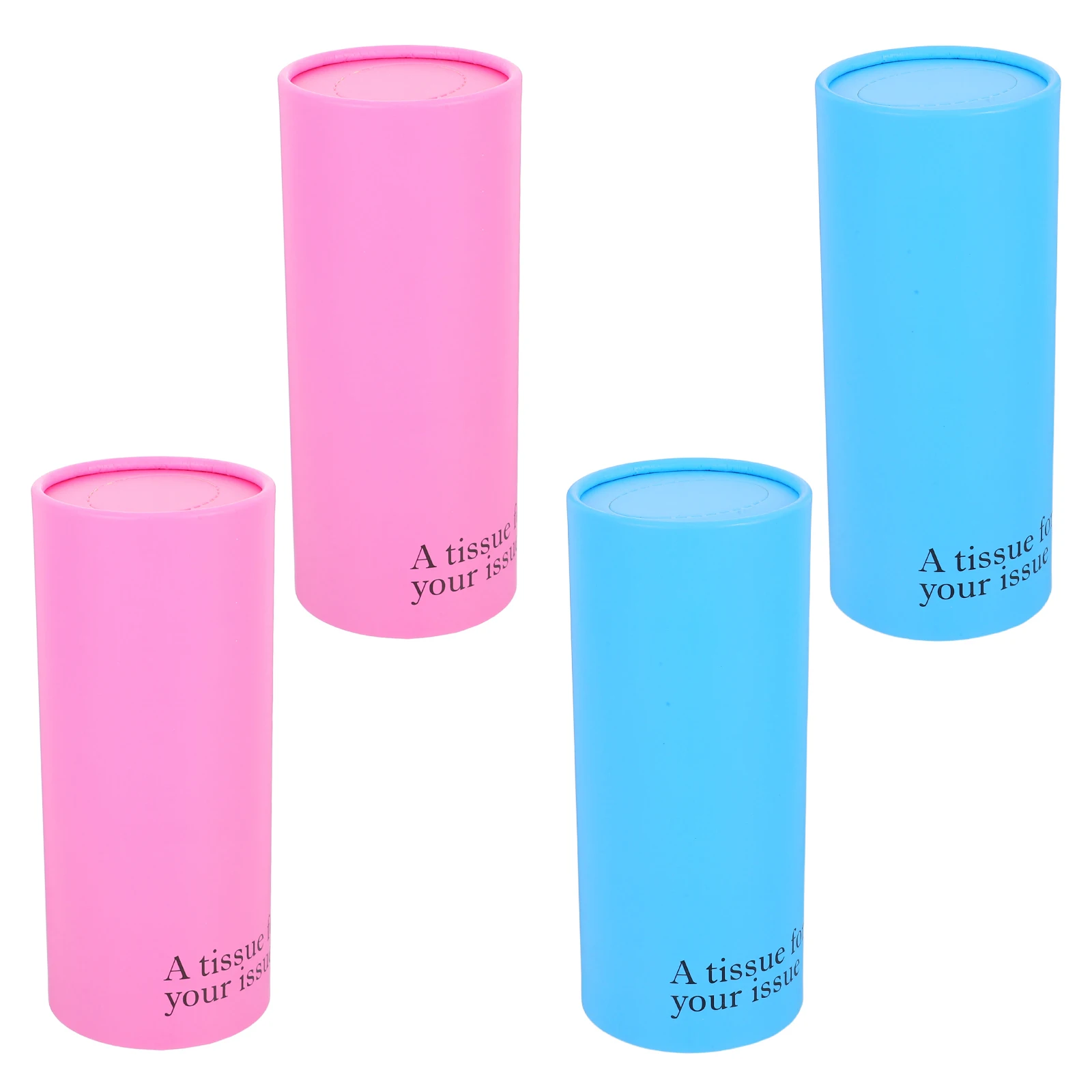 

4Pcs Round Tissue Cylinder Car Paper Tissues Portable Tissue Container Refillable for Travel Office Car Cup Holder