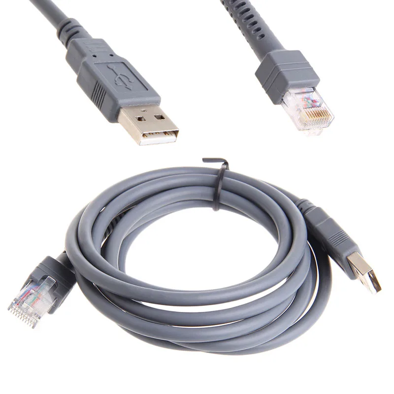 USB Cable for LS2208 Series Handheld Scanner Gray LS1203 LS2208/AP LS4008I LS4208 LS3008 LS3408 LS4278 CBA-U01-S07ZAR