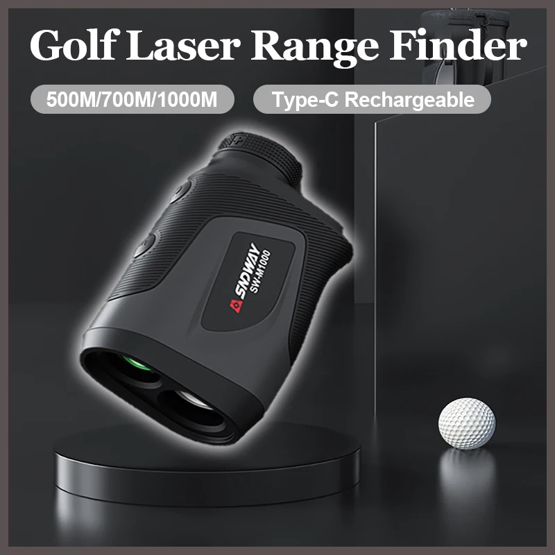 Teleskop Golf Laser, pengukur jarak 500M/700M/1000M teleskop monokuler tipe-c dapat diisi ulang untuk survei Golf