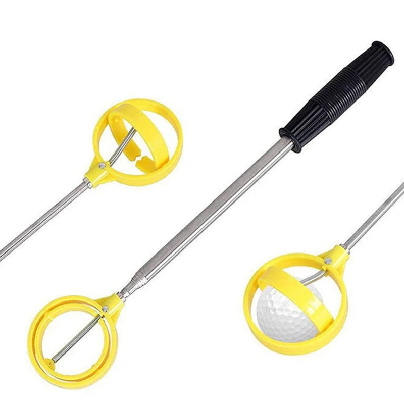 Golf Ball Pick Up Tools Telescopic Golf Ball Retriever Catcher Golf Training Aids Automatic Locking Scoop Picker Golf Ball