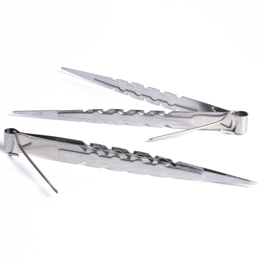 22cm Metal Hookah Charcoal Tongs With Foil Punch Nail Long Locking Tweezers Shisha Narguile Chicha Water Pipe Smoking Accessorie
