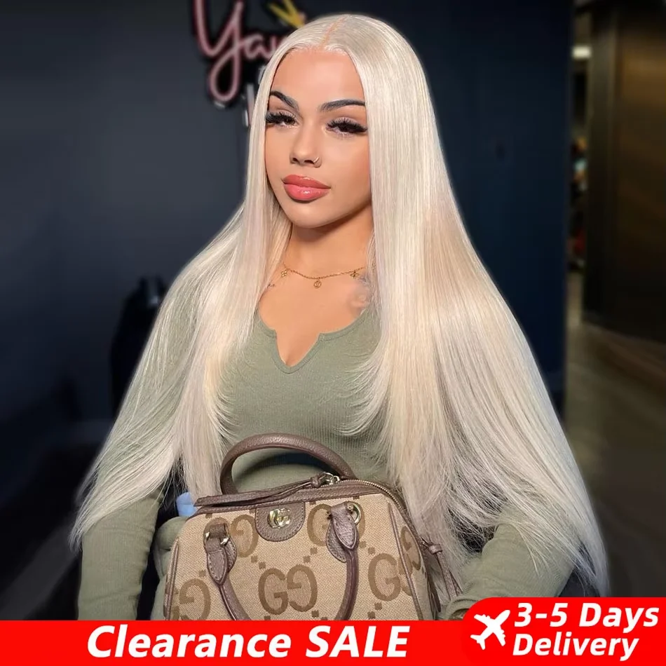 

CLEARANCE 13x4 HD Transparent 613 Blonde Lace Front Human Hair Wigs 180% 250% Brazilian Straight Frontal Human Hair Wigs