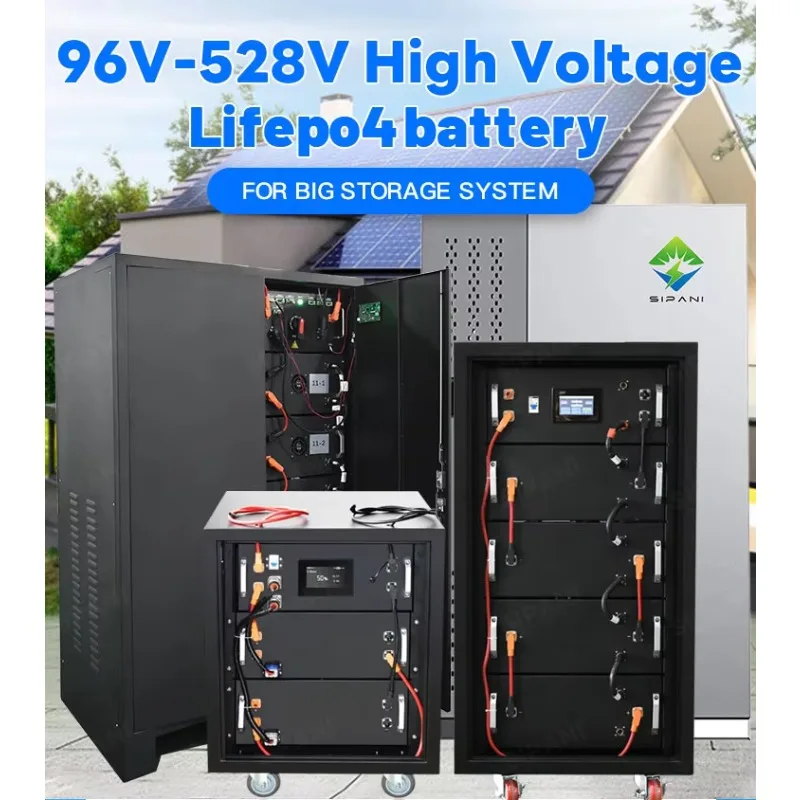 Server Rack Battery Customized Lifepo4 Battery 96v 50ah 100ah 150ah 200ah 250ah High Voltage Battery Storage Cabinet Ess System