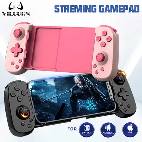 VILCORN Streaming controlador de juegos compatible con PS4 juego mando móvil Gamepad con giroscopio de seis ejes para Android/IOS