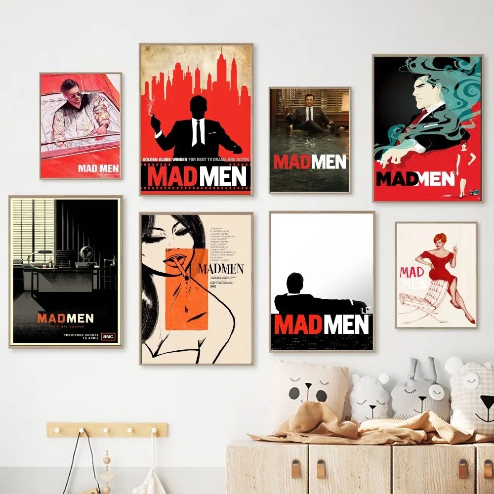 Mad Men Movie Poster Posters Kraft Paper Vintage Poster Wall Art Painting Study Aesthetic Art Small Size Wall Stickers