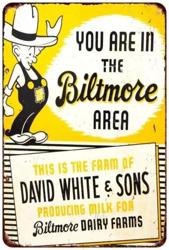 David white and sons Dairy Fram Tin Sign 8 x 12 ALL metal