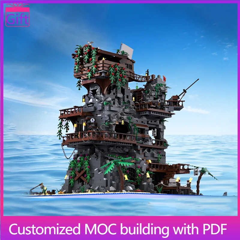 

NEW 6653 PCS MOC Medieval Customize Sea Castle Outpost Model Building Block Bricks Set Children Diy Assembly Toy Birthday Gifts