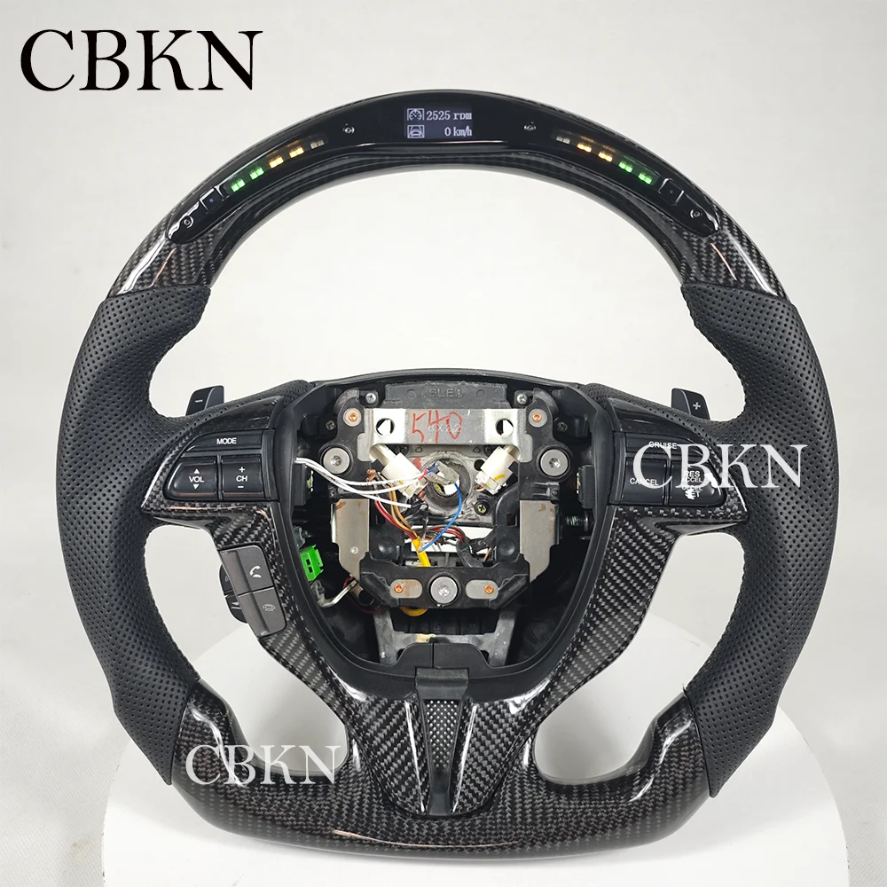 JDM PULSE  LED Carbon Fiber Steering  Wheel for Honda 8th Gen Accord  RPM Sync Racing Design  CP2 CP3 2009-2012 Direct Fit