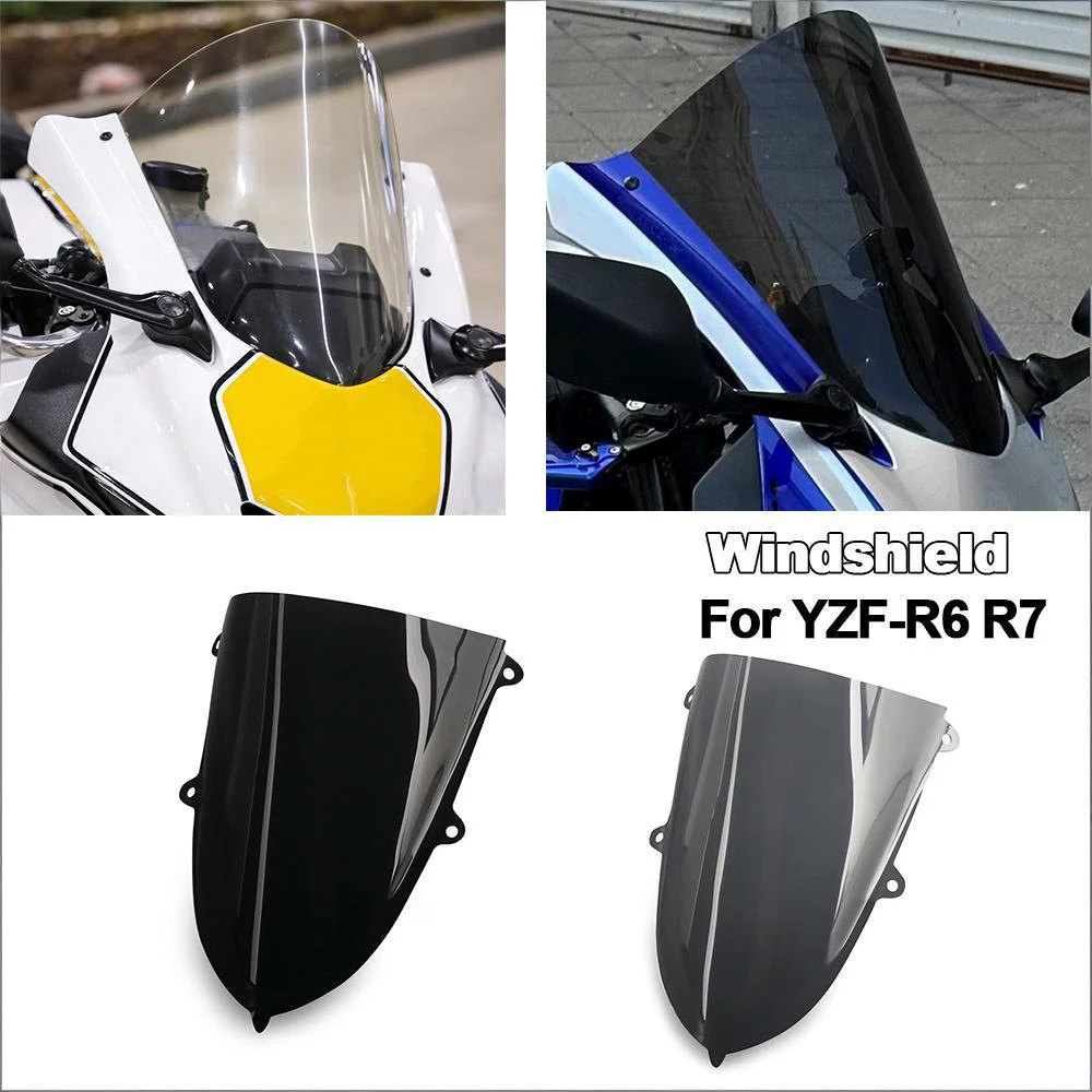 

For Yamaha YZF-R6 2017-2024 YZF-R7 2021-2025 YZF R7 R6 Motorcycle Accessories Double Bubble Windshield WindScreen YZFR7 YZFR6