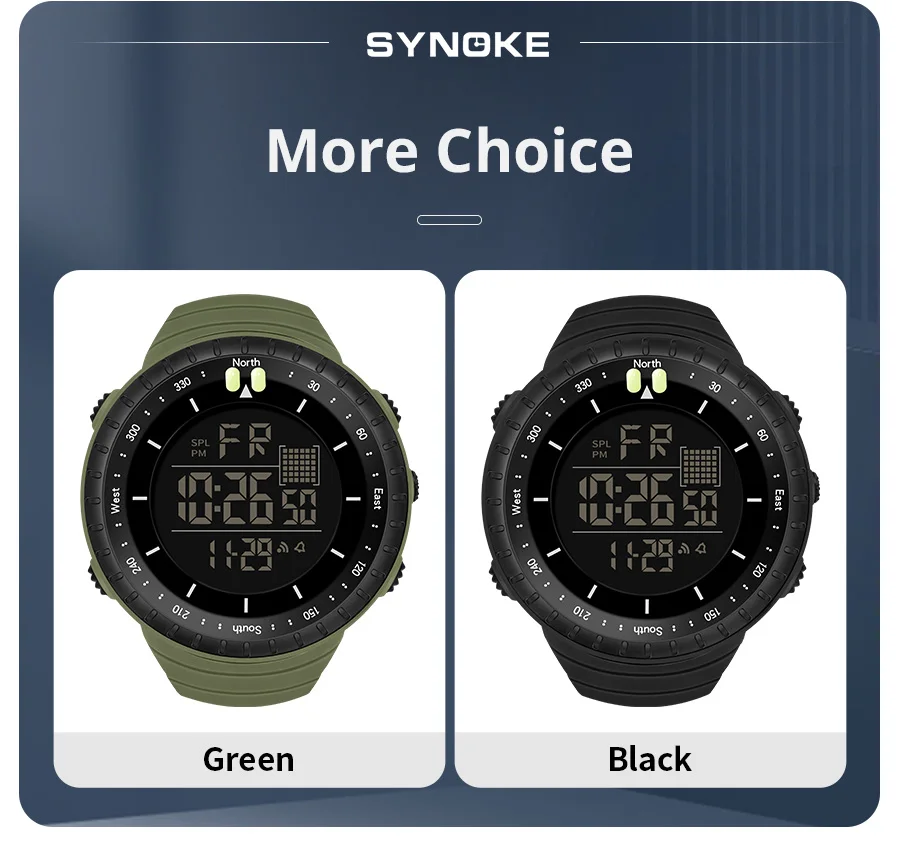 SYNOKE Outdoor Militär Digitale Uhr Für Männer Mode Retro Männer Uhr Sport Wasserdichte Männer Uhr Multifunktionale Schöne Männer – Detail 13