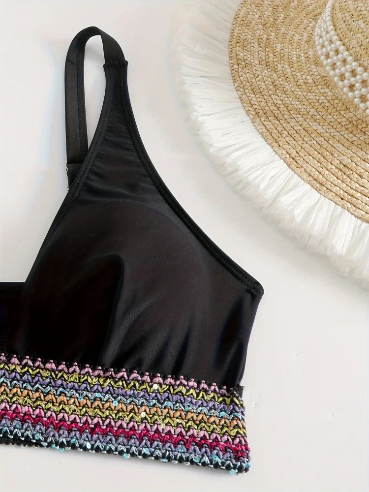 Bikini donna costume da bagno 2025 nuovo bikini solido fionda set costumi da bagno sexy a vita alta estate 2 pezzi set costume da bagno beachwear femminile