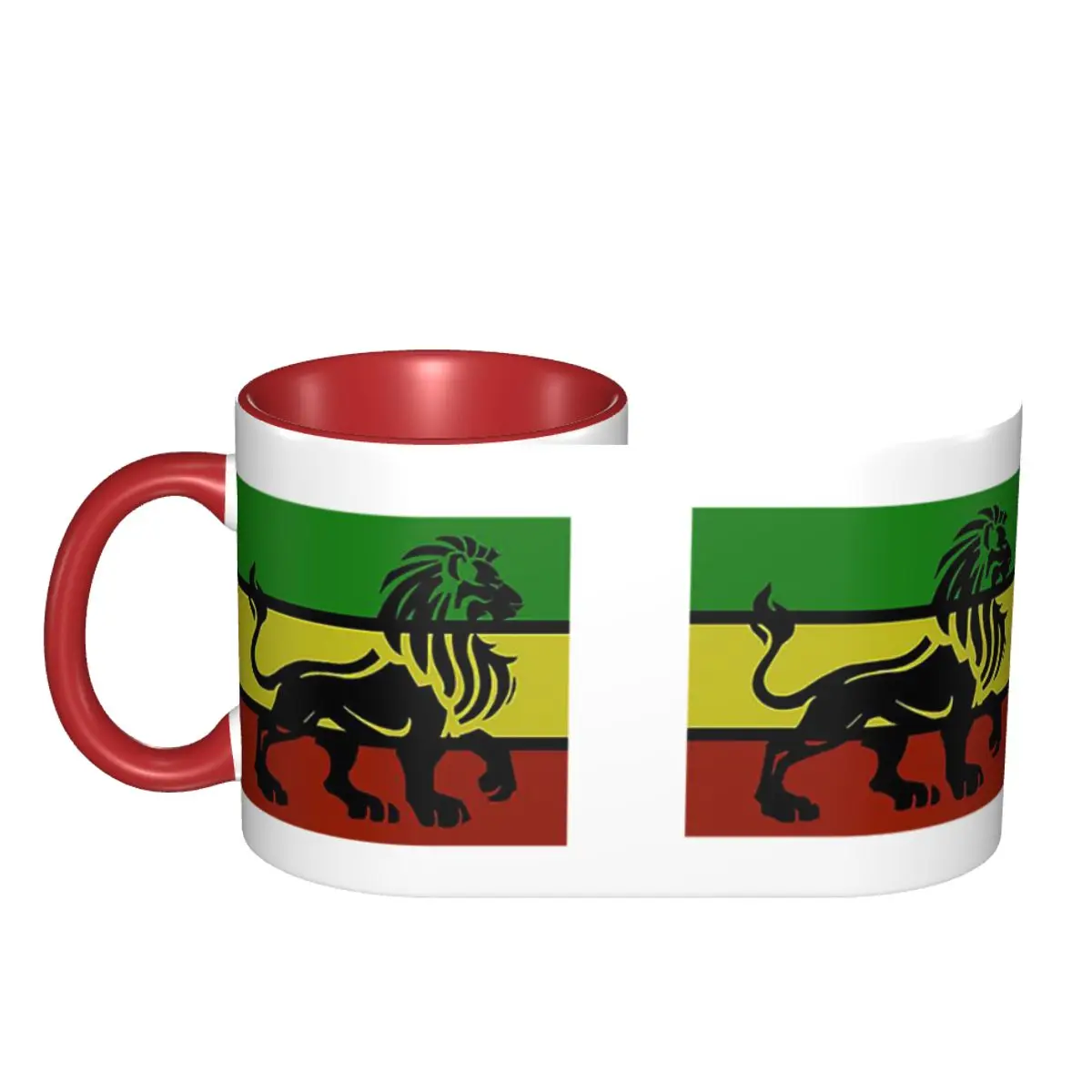 Black Rasta Lion On Rasta Flag Jamaican Reggae Design Mug Funny Ceramic Coffee Cups Tea Mugs Milk Cup Drinkware Gift