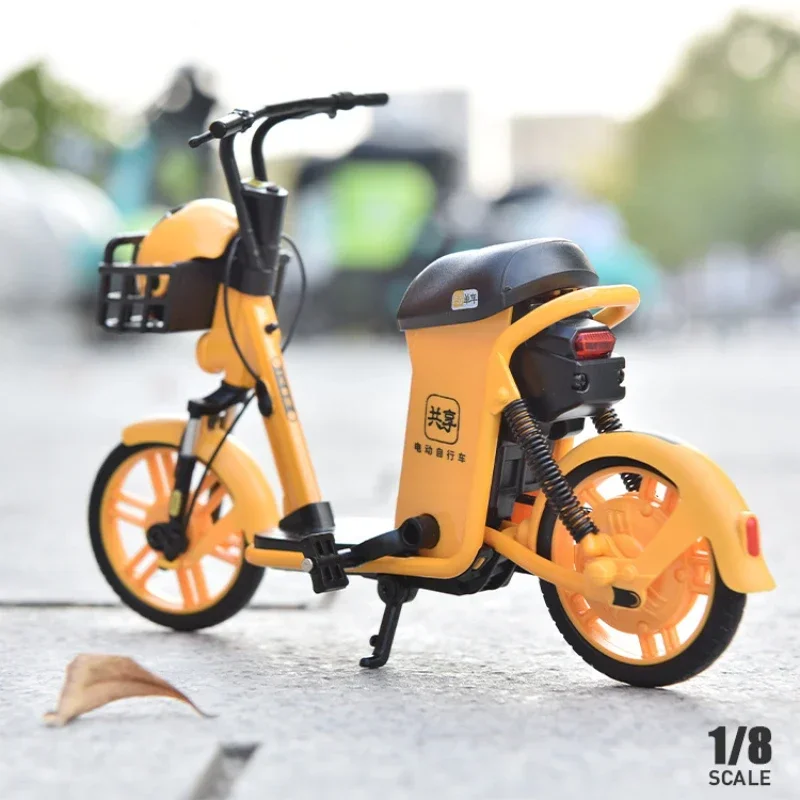 1:8 New shared Electric Bicycle model alloy simulation Bike children's toy collection decorative gifts