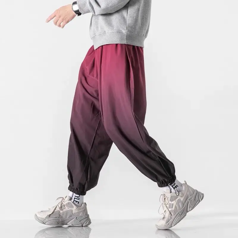 Large Size 5XL Men Gradient Color Pants Chic Design Harem Streetwear Ins Korean Younthful Vatality Pants Dance Party Sweatpants