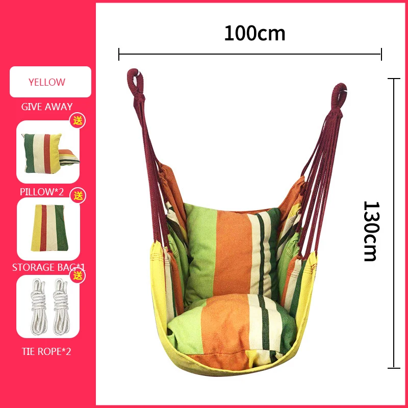 Indoor Single Cradle Swing Hanging Chair Portable Fashion Leisure Lazy Cushion Shoulder Chair Children Canvas Hammock