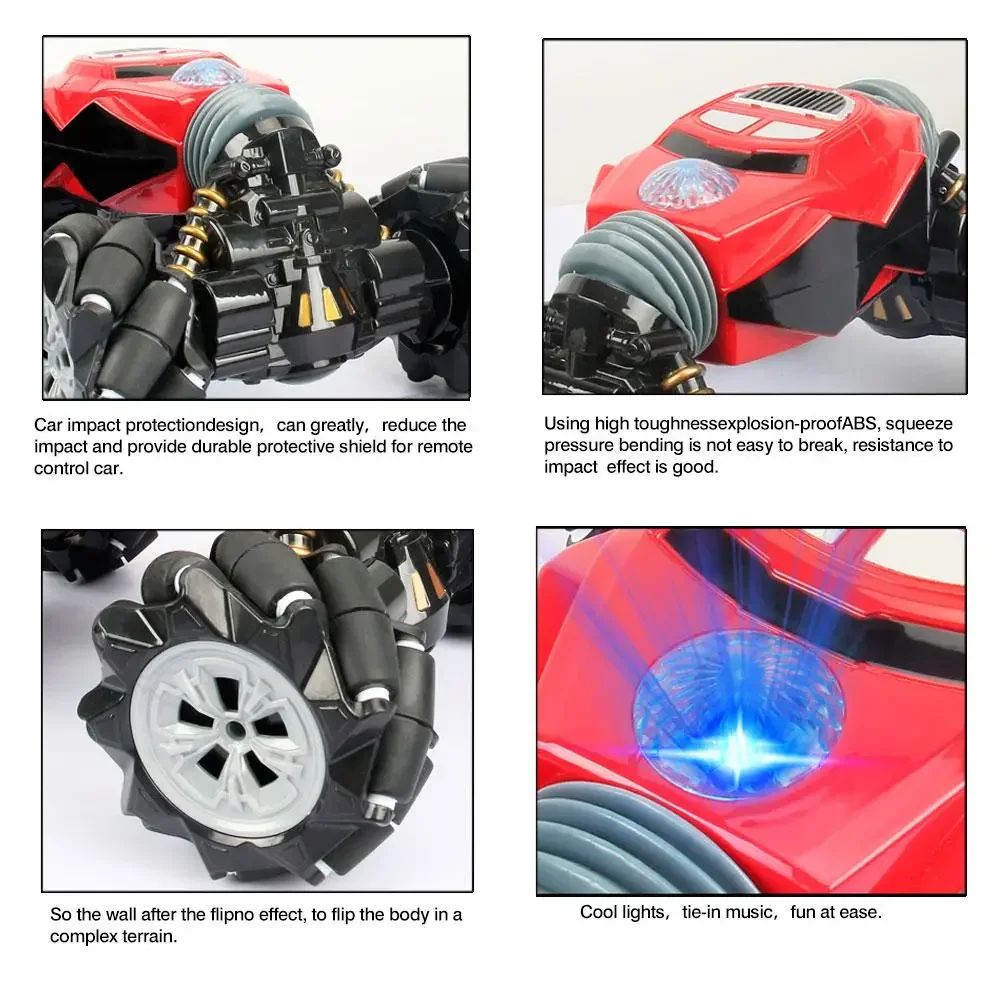 1:14 carro de controle remoto 2.4ghz gesto detecção deriva dublê torção fora de estrada brinquedo do veículo com luz de controle de relógio música