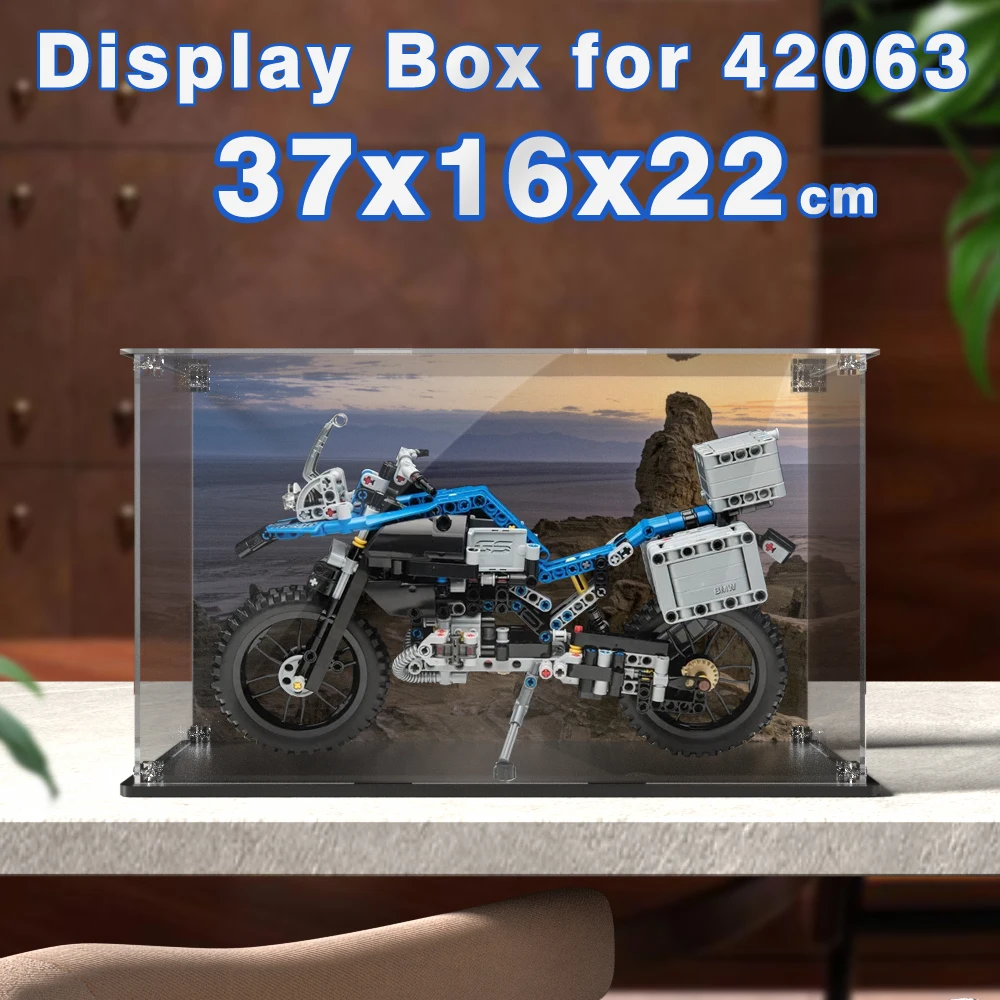 

Acrylic display box for lego 42063 display case for motorcycle building block dustproof clear showcase toy bricks storage box