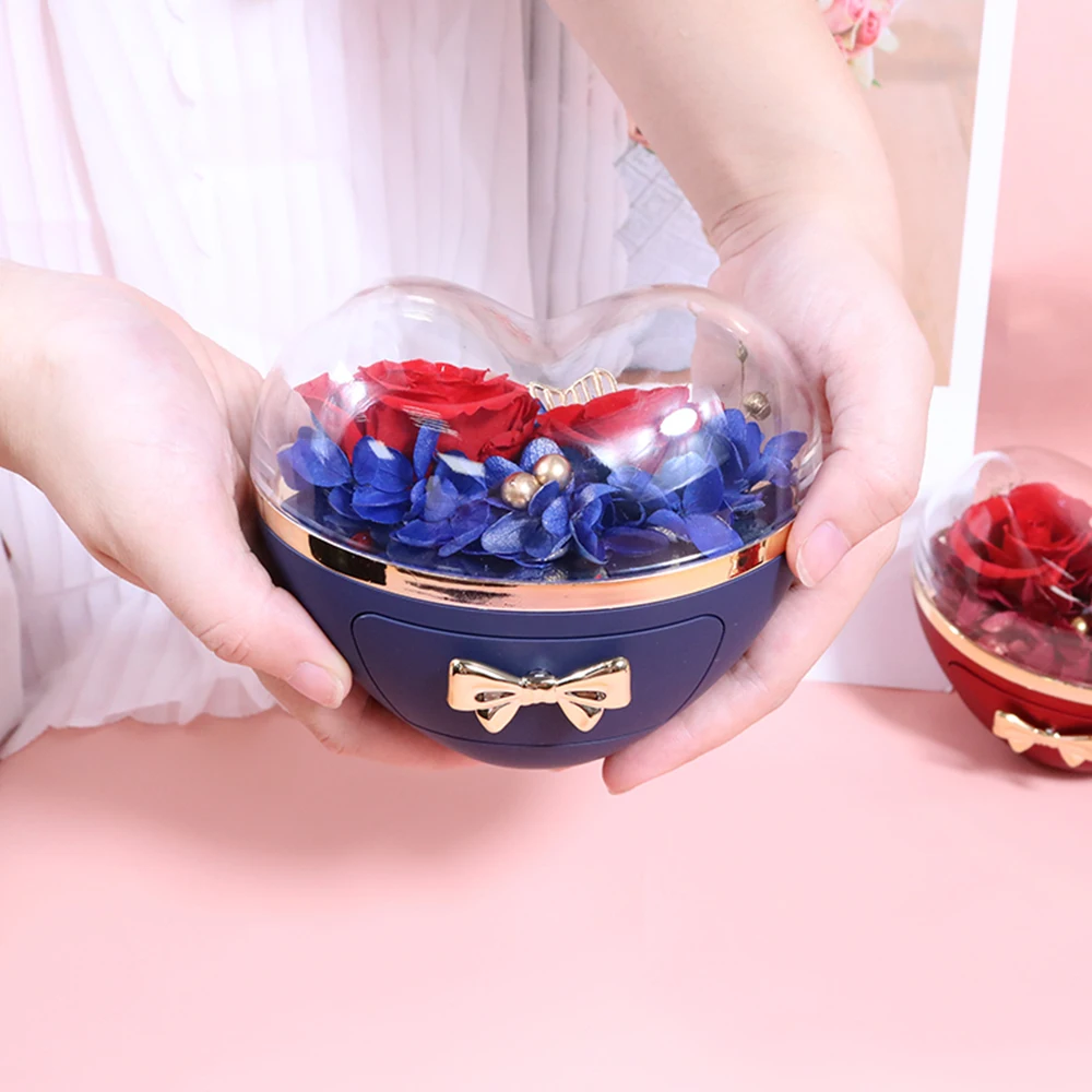 Romantic heart-shaped jewelry box and stylish necklace, the perfect gift for her on Valentine's Day, Mother's Day, or birthdays