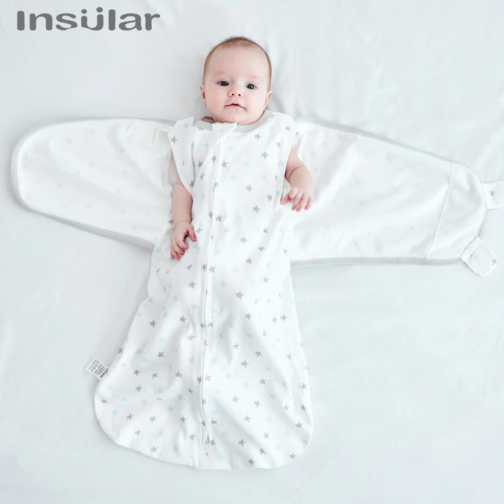 

INSULAR Baby Cotton Anti-shock Swaddle Sleeping Bags Anti Startle Baby Four Seasons Pure Cotton Thin Anti Kicking Quilt