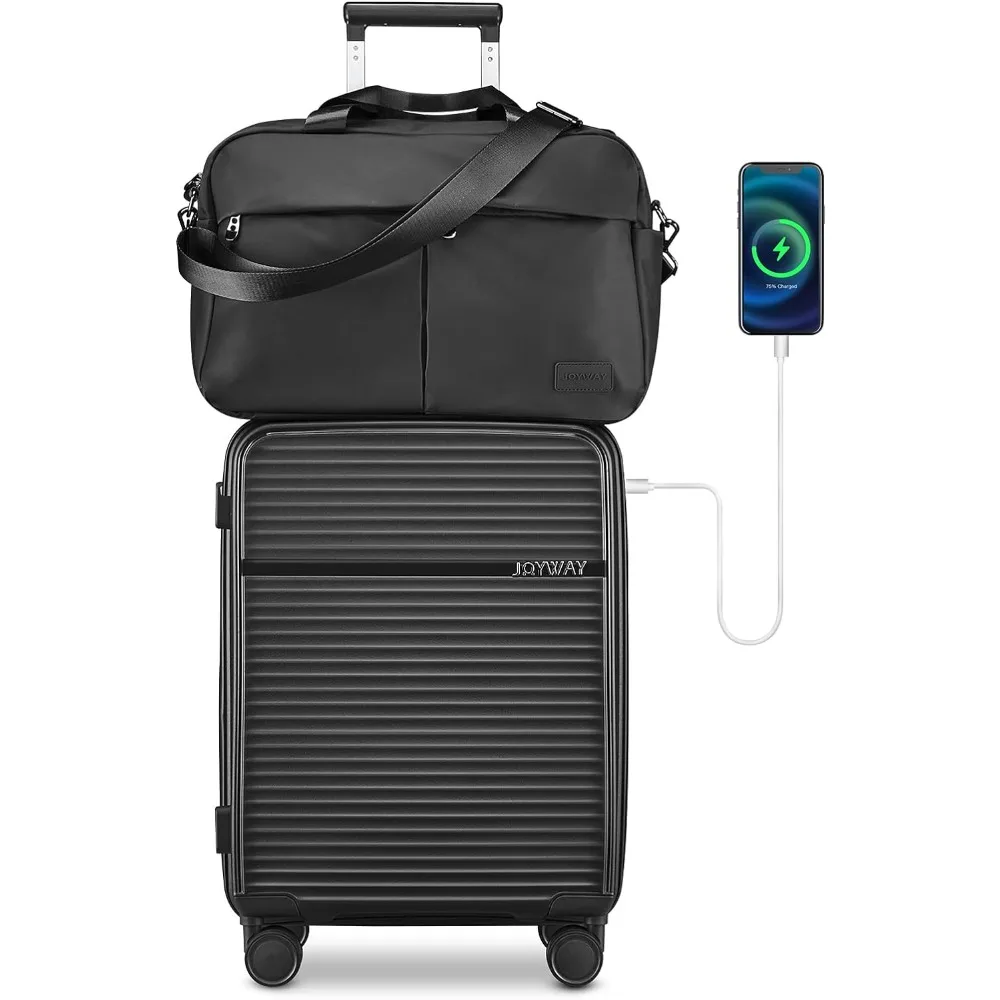 

Carry on Luggage,Airline Approved, Expandable 20 Inch Carry-on Suitcase with Spinner Wheels and Charger,with TSA Lock,Luggag.