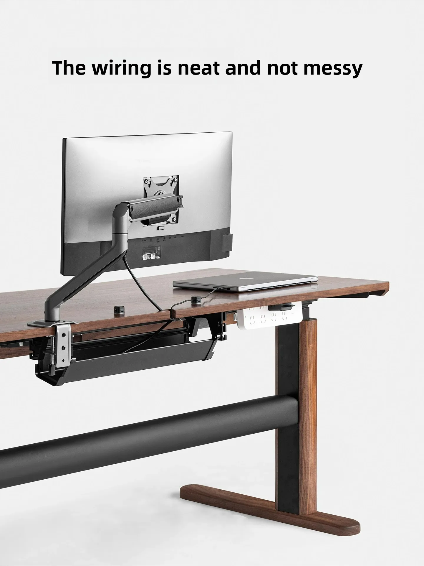 مكتب كهربائي منحني قابل للرفع في أمريكا الشمالية من خشب الجوز الأسود والخشب الصلب الذي يتم التحكم فيه إلكترونيًا ومنضدة عمل للدراسة