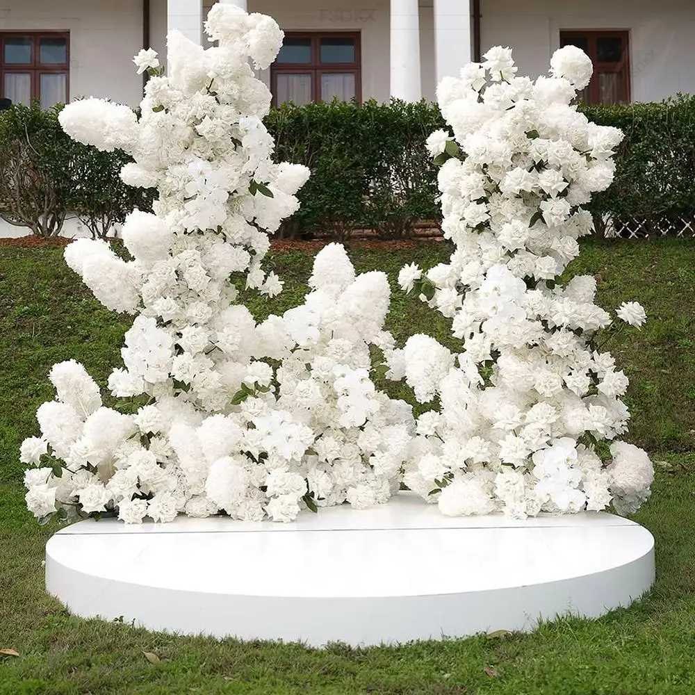 FSDKX Dancing Floor White Podium Events Party Proposal Decor Round Step Platform Wedding Decoration Stage