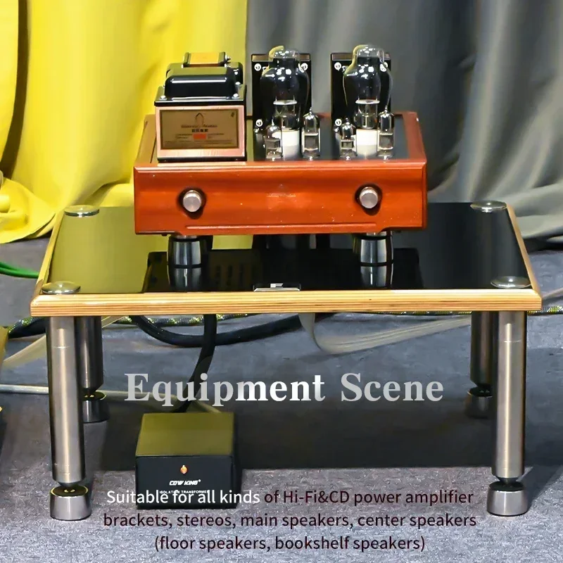 Pés de isolamento de áudio de aço inoxidável, 4 unidades, antiderrapante, à prova de choque, unhas, almofada para sistema de alta fidelidade, amplificador, cd player, máquina