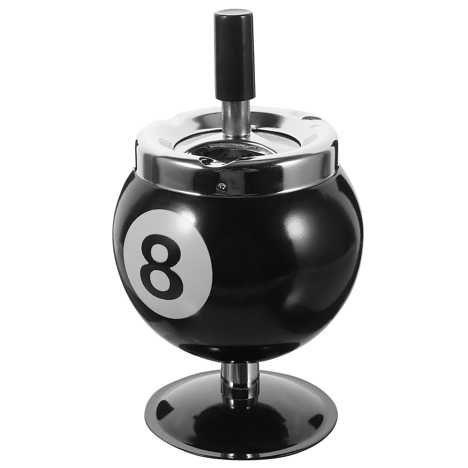 

Ball Shape Stainless Steel Desktop Ashtray Rotating Lid Household Cigarette Holder For Office Home Tabletop Smoking Supply