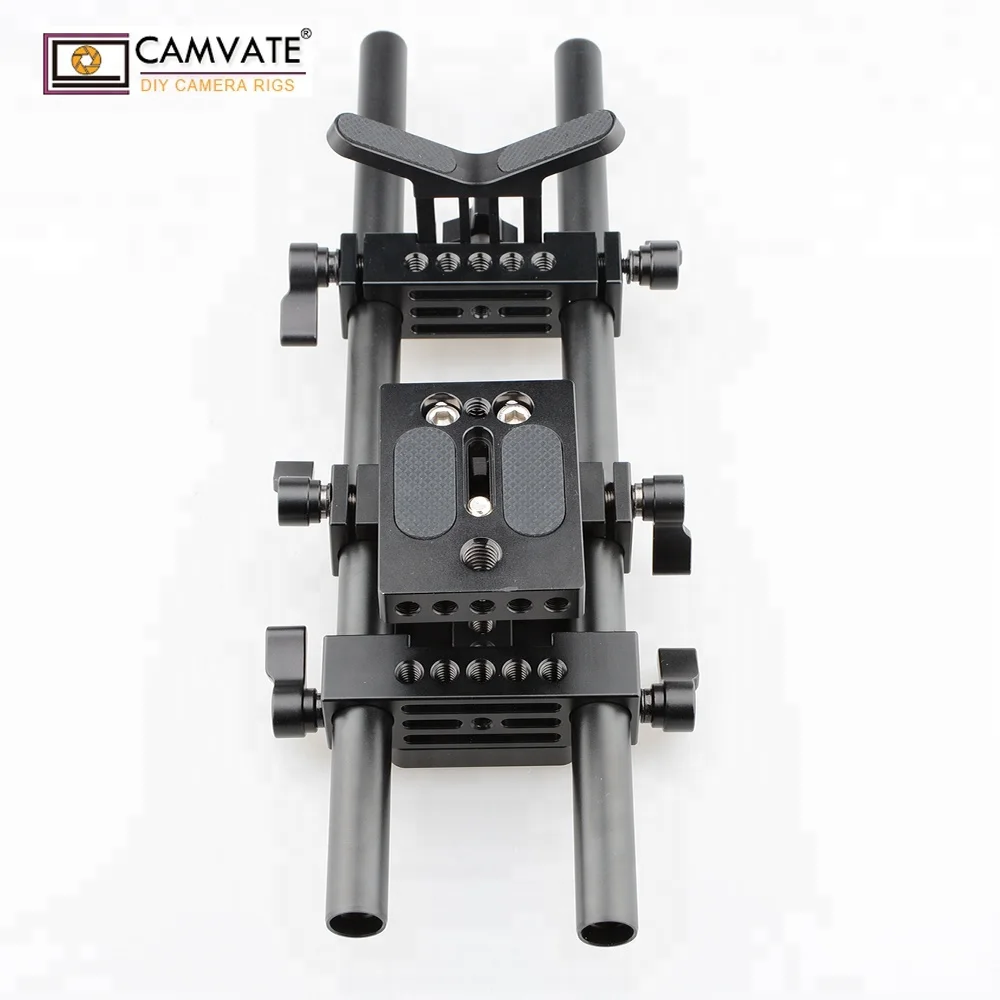 CAMVATE aluminum alloy DSLR Camera Shoulder Mount Rig W/ Lens Support