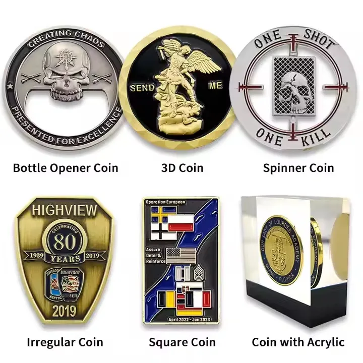 

Personalized Custom Logo Challenge Coins Manufacturer 3D Zinc Alloy Gold Silver Metal Enamel Collection Custom Coins