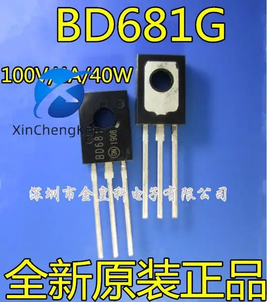 30pcs original new BD681 BD681G TO-126 100V/4A/40W NPN Darlington power transistor