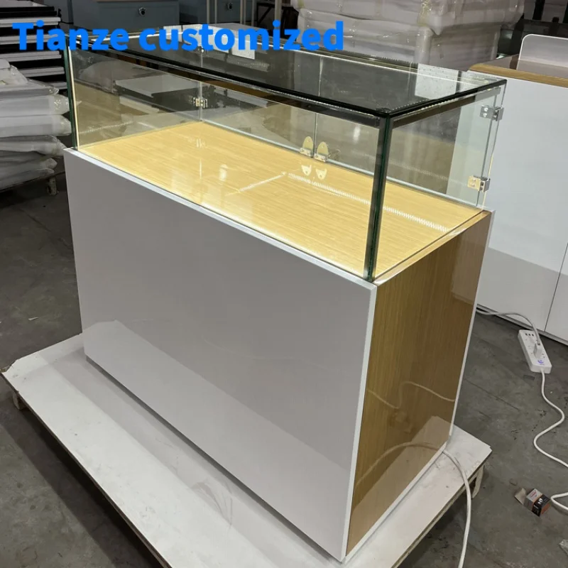 [Customized]LED light glass display cabinet and showcase jewelry shop