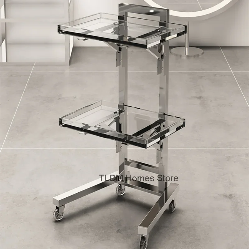 Medical Trolley Organizer Wheels Auxiliary Cart Hairdresser Salon Spa Iron Cosmetics Hair Luxury Living Room Hotel Bar