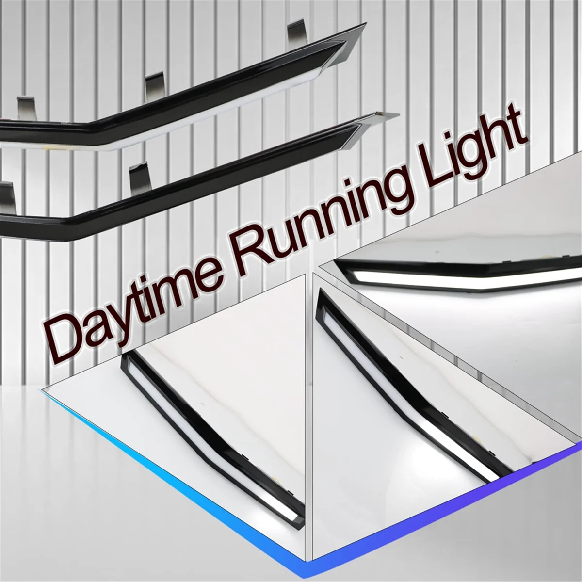 

#447I LED Daytime Running Lights DRL for Toyota Camry 2024 2025 Front Grill Light with Sequential Amber Turn Signal (Black)