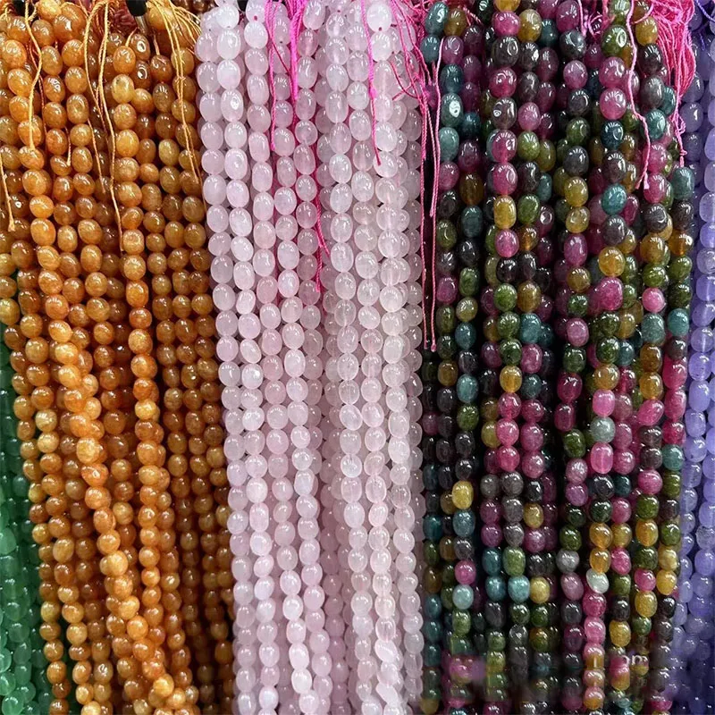 Oval Irregular Natural Stone Beads Agates Crystal Jade Loose Spacer Beads For Making Jewelry DIY Bracelets Necklace Accessories