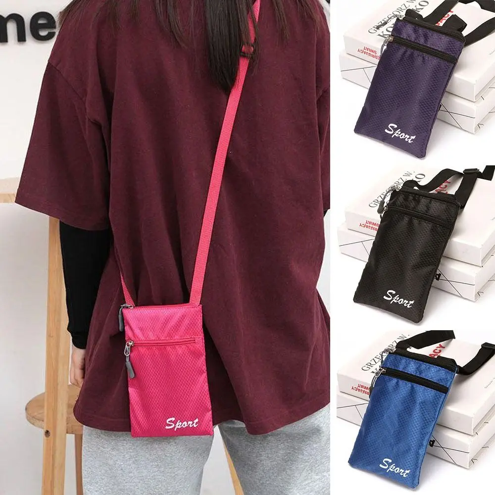 New Soild Color Phone Bag Square Simple Crossbody Bags Letter Storage Bag Travel