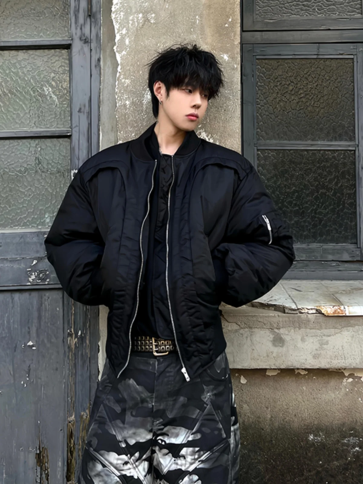 

Мужская хлопковая куртка-бомбер YOFFICIAL в американском стиле, зимняя, теплая, повседневная, с длинными рукавами, на молнии, однотонная, бейсбольная куртка