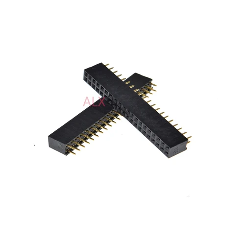 Imagen 2 del producto 5/10 Uds 2x20 pines doble fila conector de clavija hembra recta 2,54mm conector de tira de paso 2*20 20p 20 pines 20 pines para placa Pcb
