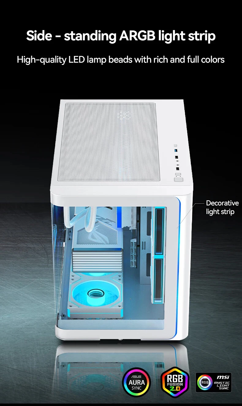 Yeah Magic BIFROST MATX PC boîtier d'ordinateur de bureau vue sur la mer châssis de pièce boîtier PC ARGB bande lumineuse Support 360 refroidi à l'eau