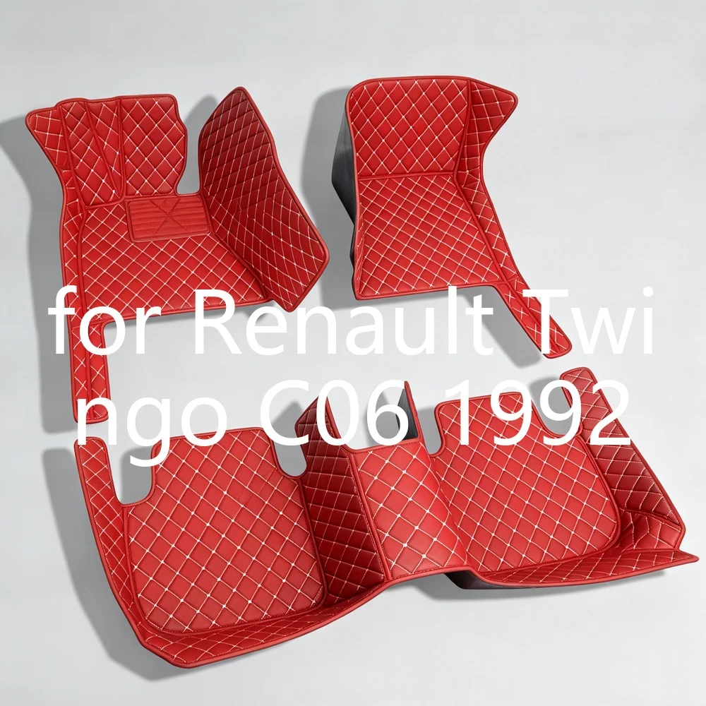 Maßgeschneiderte Auto-Fußmatten aus Leder für Renault Twingo C06 1992–2007, 4-Sitzer, wasserdicht, rutschfest, verschleißfest, leicht zu reinigen, Auto-Fußmatten, Auto-Innenraum-Schutzteppich-Zubehör